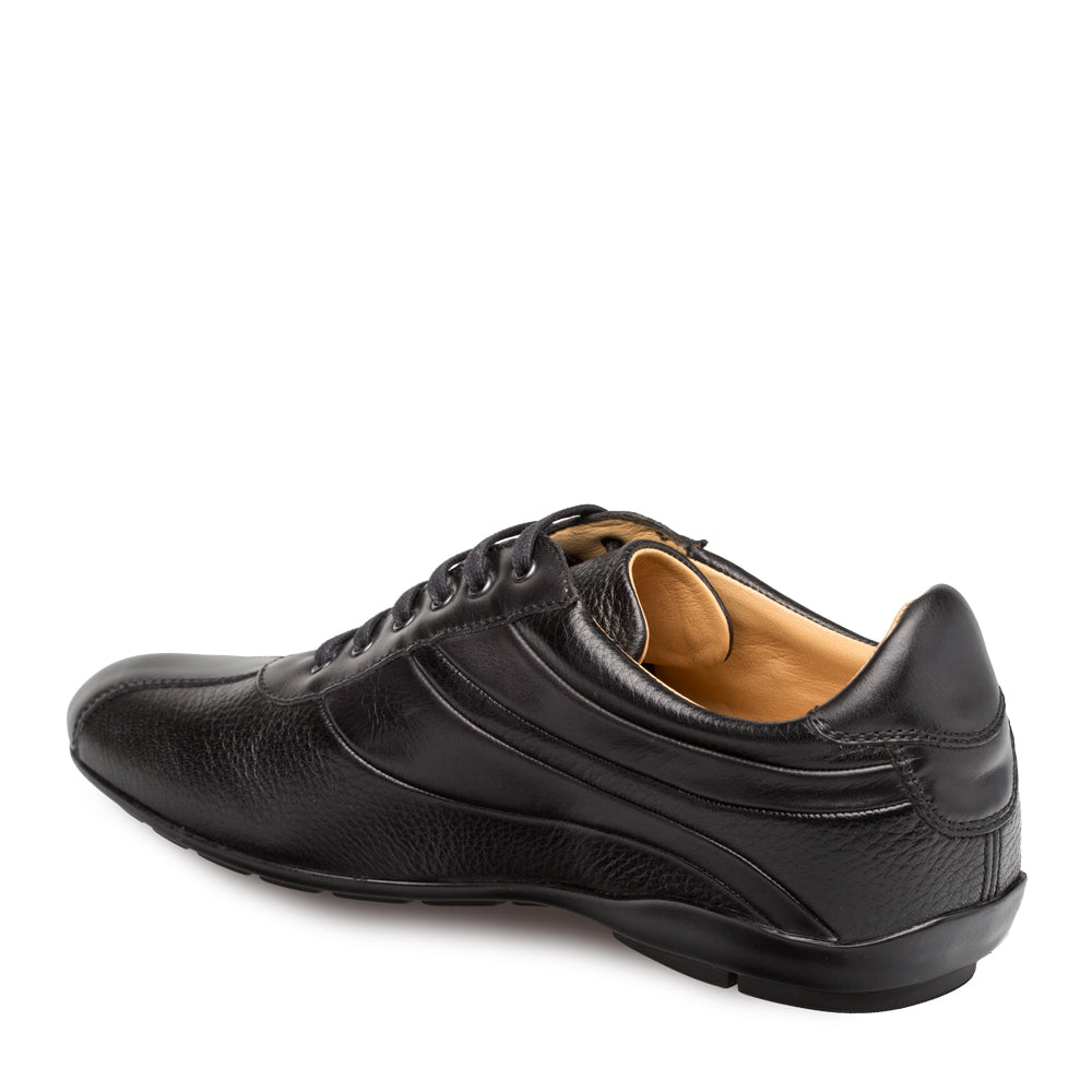 Mens Mezlan Luka Calf & Deerskin Sneaker in Black - 8