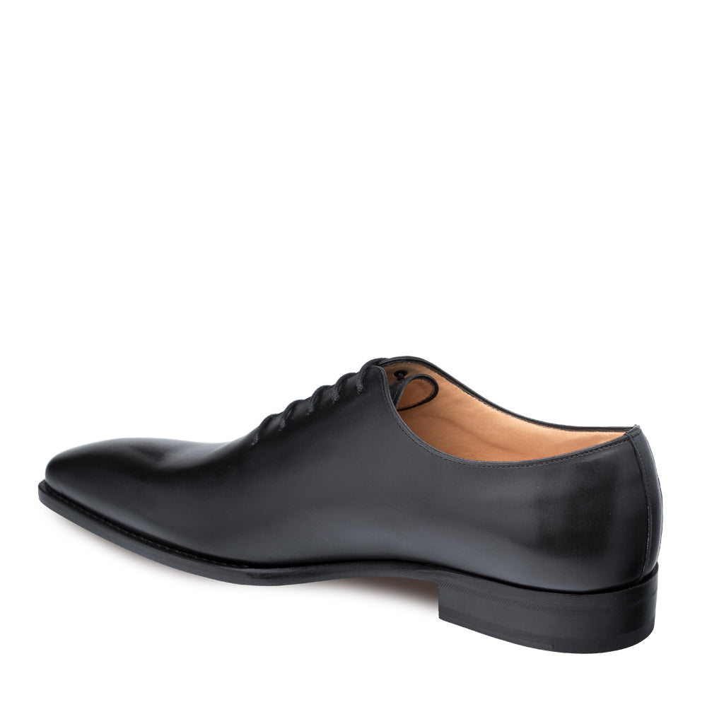 Mens Mezlan Pamplona Calfskin Plain Toe Dress Shoe in Black - 8