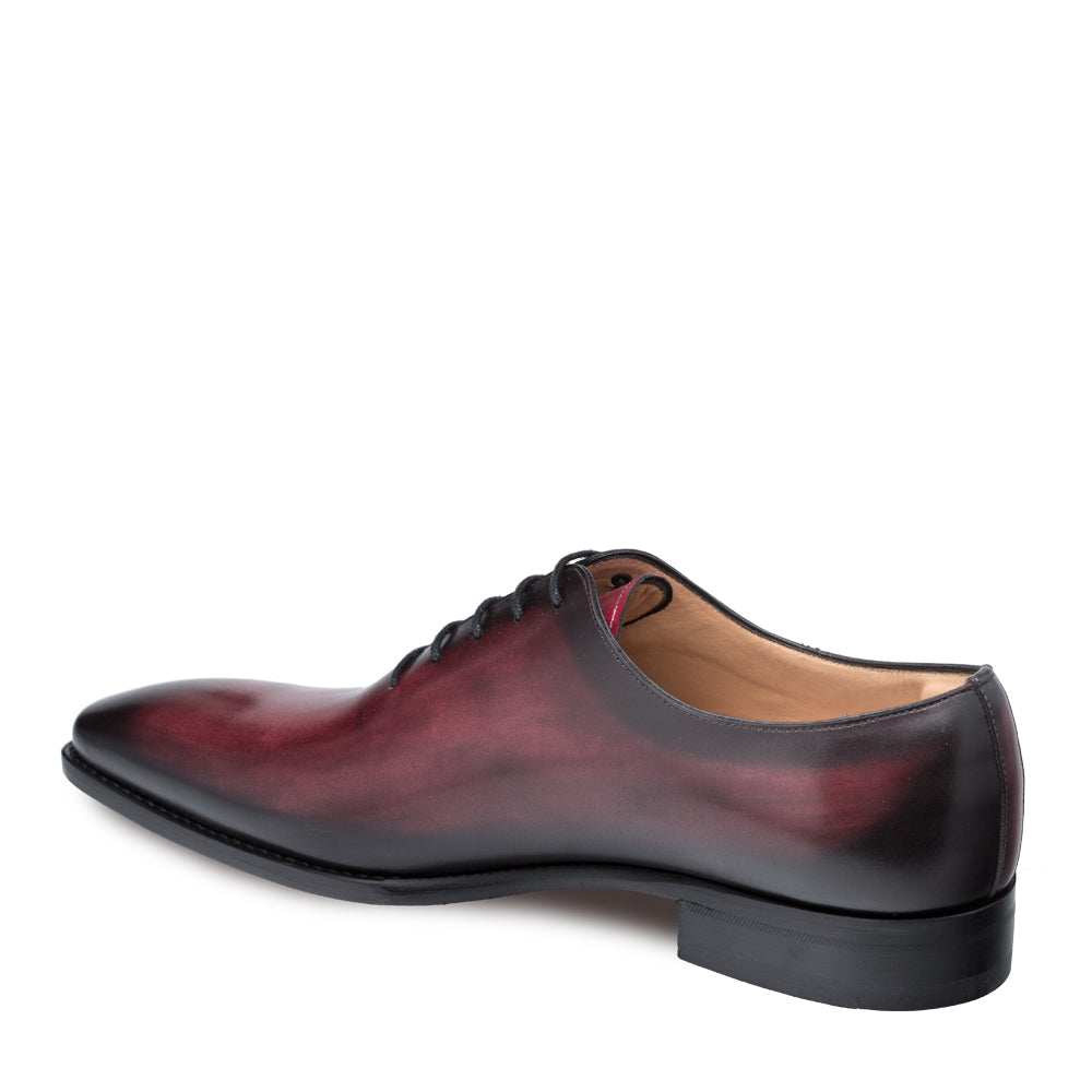 Mens Mezlan Pamplona Calfskin Plain Toe Dress Shoe in Burgundy - 8