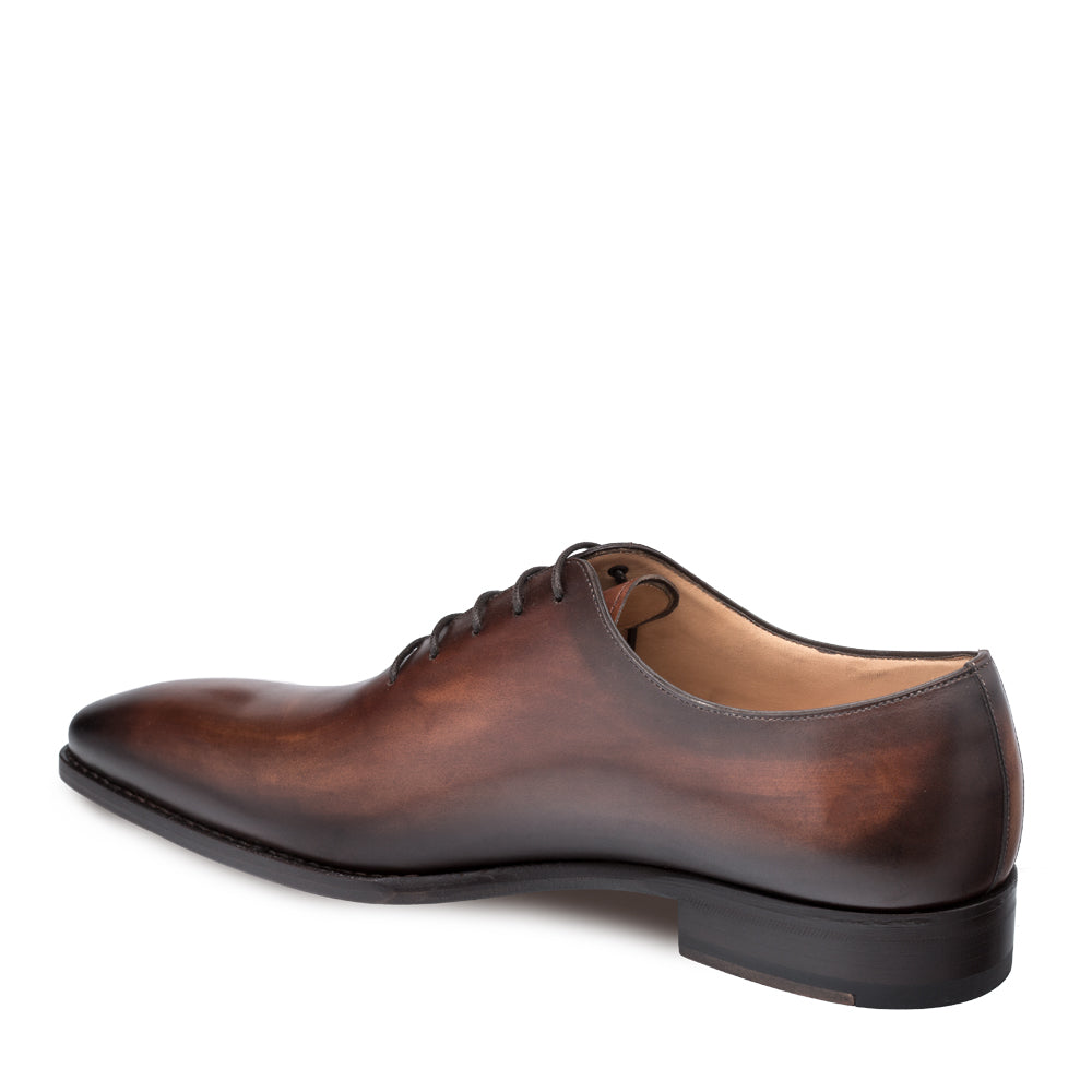 Mens Mezlan Pamplona Calfskin Plain Toe Dress Shoe in Cognac - 8