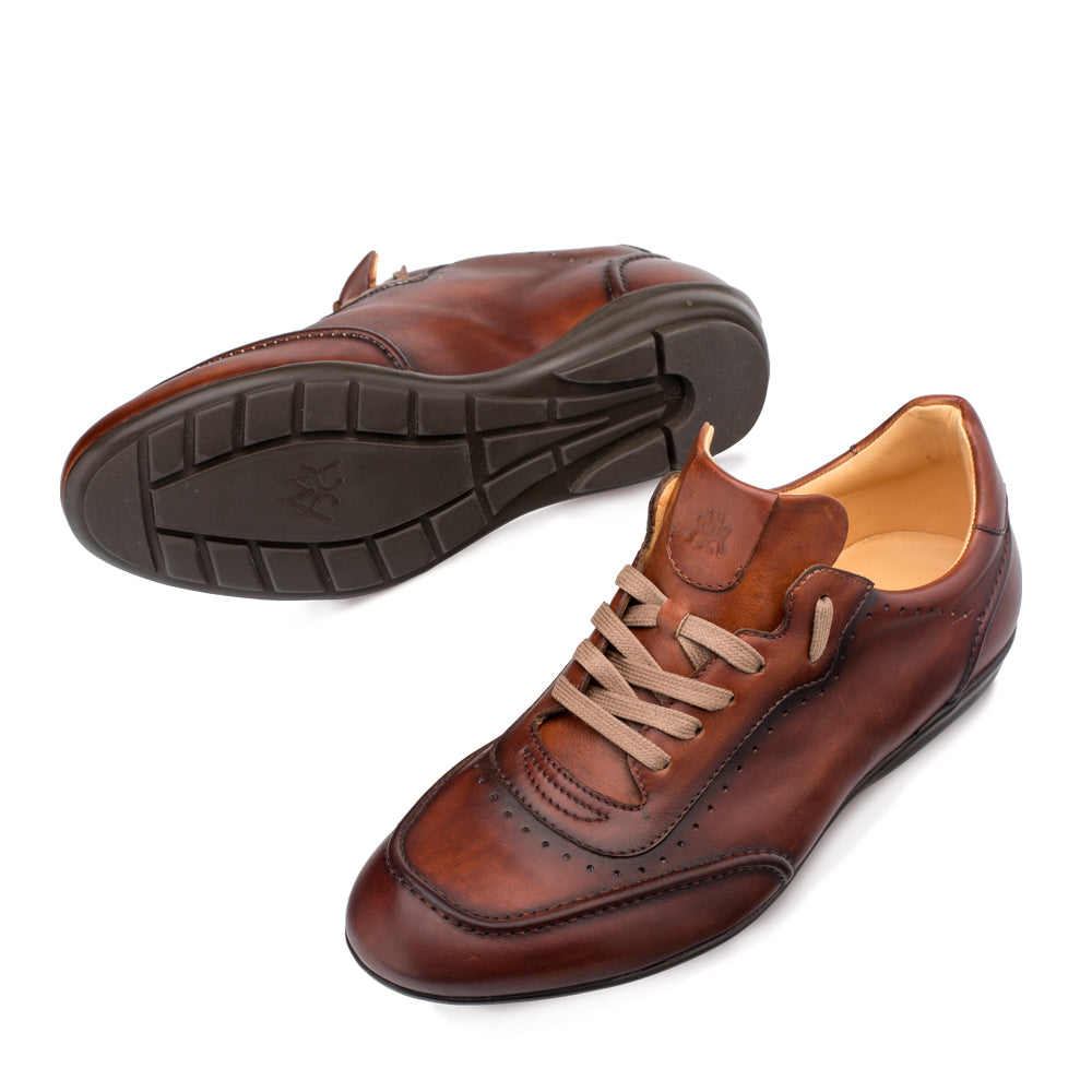 Mens Tivoli Calfskin Sneaker in Cognac - 8.5