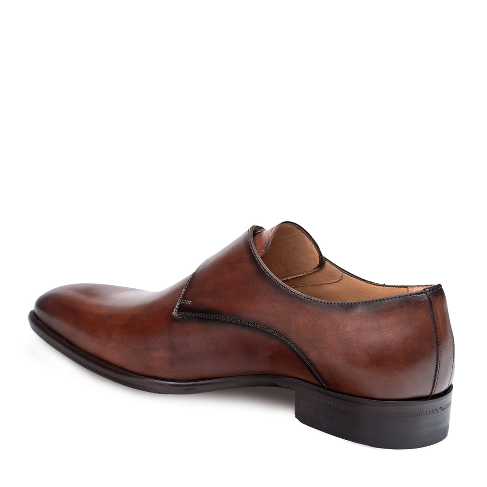 Mens Mezlan Travis Calfskin Monkstrap Dress Shoe in Cognac - 7