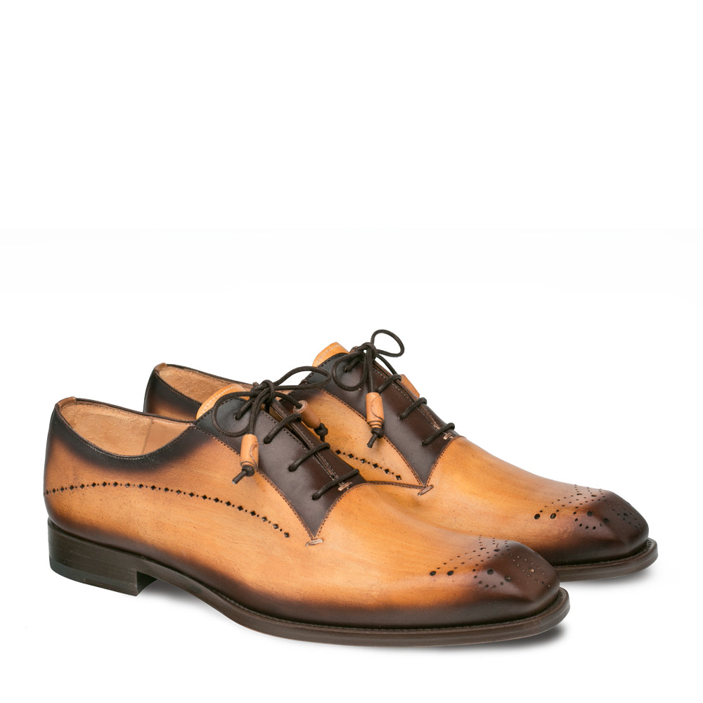 Mens Mezlan Entourage Medallion Toe Dress Shoe in Mustard - 8