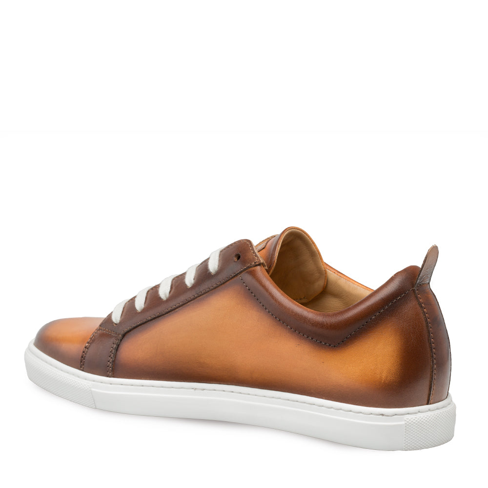 Mens Mezlan Artemis Classic Calfskin Tennis Shoe Sneaker in Honey - 8