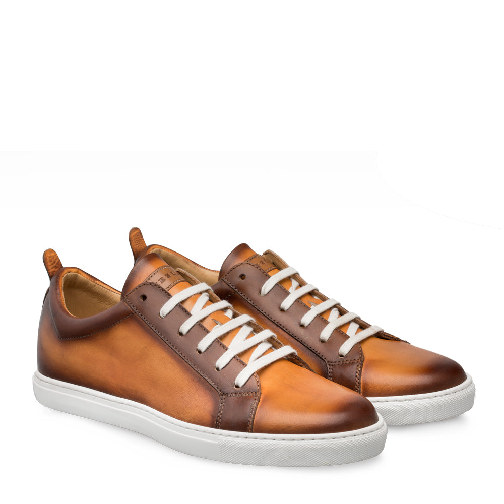 Mens Mezlan Artemis Classic Calfskin Tennis Shoe Sneaker in Honey - 8