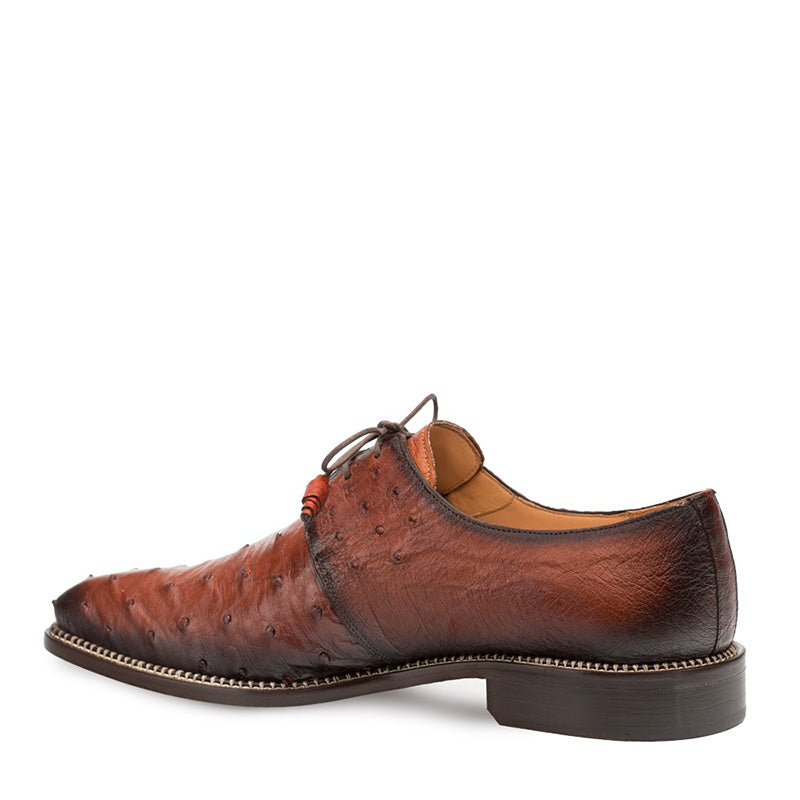 Mezlan Tillson Ostrich Plain Toe Blucher Brandy (4732-S) - Medium