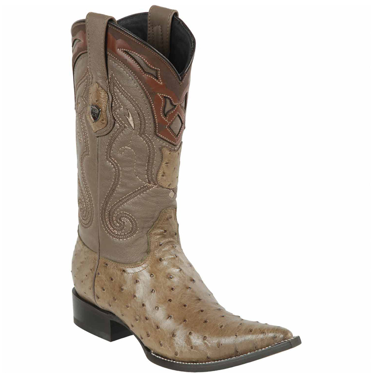 Ostrich Pointy Cowboy Boots Mink - EE