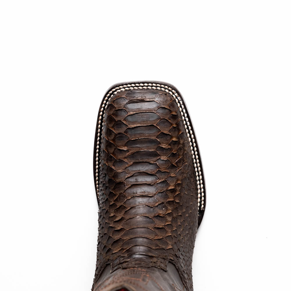 Marco Di Milano Missouri Brown Python Square Toe Cowboy Boots - 7