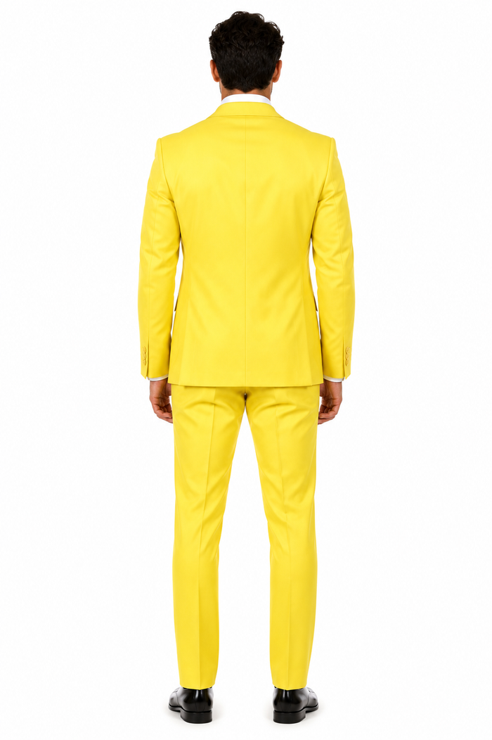 Mix and Match Suits Men's Two Button Yellow Suit Separate Any Size Jacket & Pants