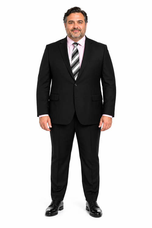 Mix and Match Suits Solid Black Quality Suit Separates, Total Comfort Any Size Jacket&Any Size Pants