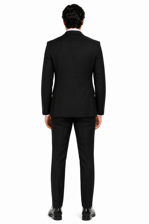 Mix and Match Suits Solid Black Quality Suit Separates, Total Comfort Any Size Jacket&Any Size Pants