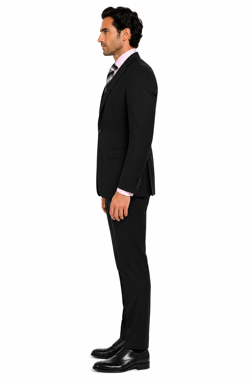 Mix and Match Suits Solid Black Quality Suit Separates, Total Comfort Any Size Jacket&Any Size Pants