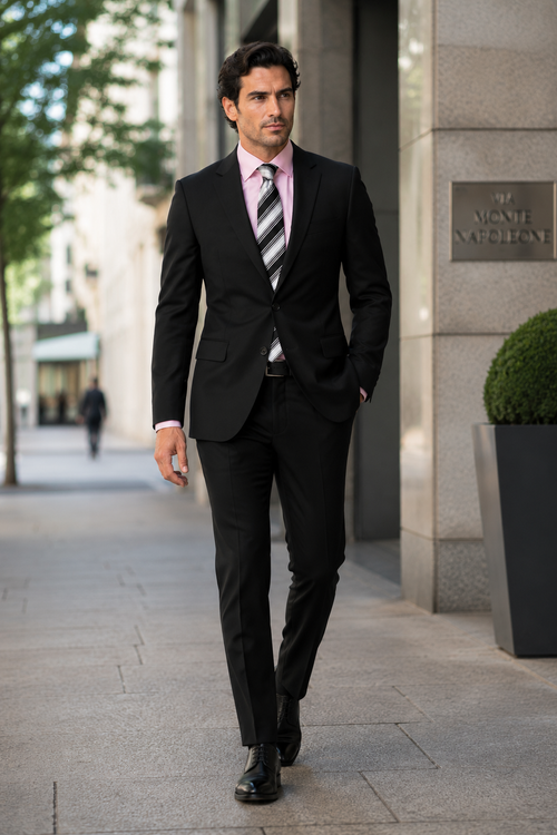 Mix and Match Suits Solid Black Quality Suit Separates, Total Comfort Any Size Jacket&Any Size Pants