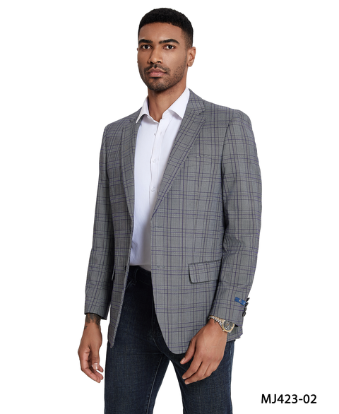 Zegarie Men's Classic Fashion Sport Coat - Glen Check - Plaid Blazers - S