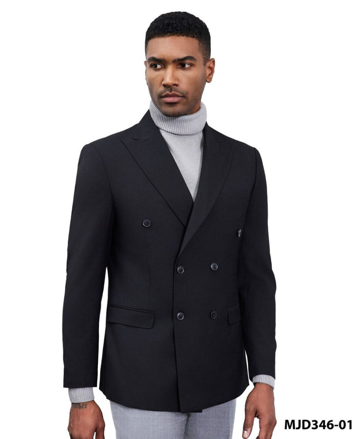 Zegarie Men's Classic Fashion Sport Coat - Double Breasted - Plaid Blazers