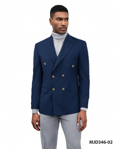 Zegarie Men's Classic Fashion Sport Coat - Double Breasted - Plaid Blazers