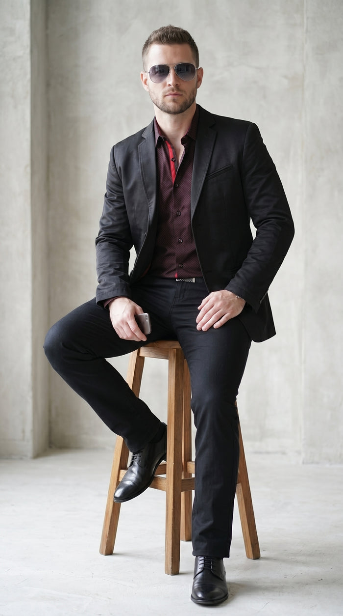 Men’s Roberto Tapia Black Western Cowboy Blazer, Saco Vaquero Charro Jacket MON-2174