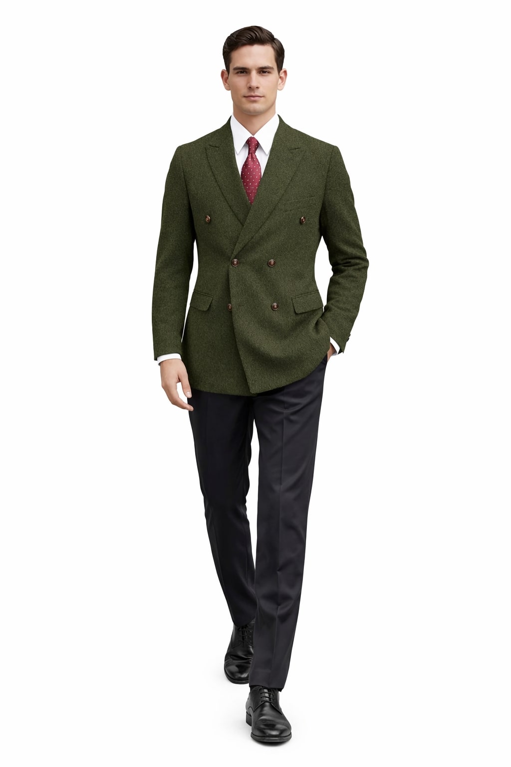 Mens Dark Green Winter Blazer - Hunter Sport Coat jacket Modern Fit 2 Buttons Style Notch - 36 Short