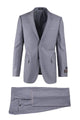 Tiglio Italian Suit - Real Wool Fabric Super 150's Novello Light Gray, Modern Fit Suit in Color Light Gray