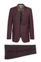 Tiglio Italian Suit - Real Wool Fabric Super 150's Novello Burgundy, Modern Fit Suit in Color Burgundy