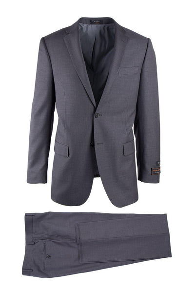 Modern Fit - Tiglio Italian Suit - Real Wool Fabric Super 150's Novello Gray, Modern Fit Suit in Color Gray