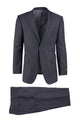 Tiglio Italian Suit - Real Wool Fabric Super 150's Novello Charcoal Gray, Modern Fit Suit in Color Charcoal Gray