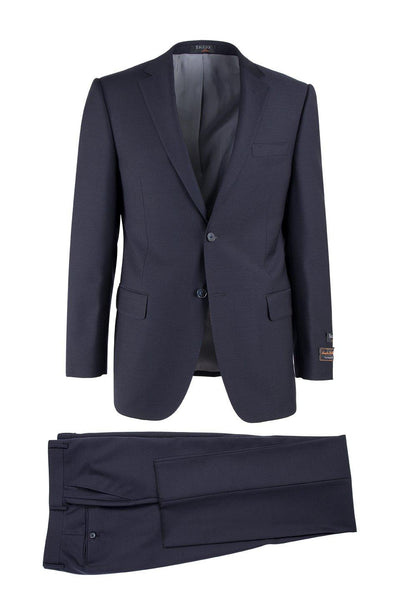 Modern Fit - Tiglio Italian Suit - Real Wool Fabric Super 150's Novello Navy, Modern Fit Suit in Color Navy