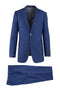 Tiglio Italian Suit - Real Wool Fabric Super 150's Novello F.Blue, Modern Fit Suit in Color Blue