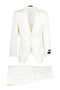 Tiglio Italian Suit - Real Wool Fabric Super 150's Novello Off-White, Modern Fit Suit in Color Off-White