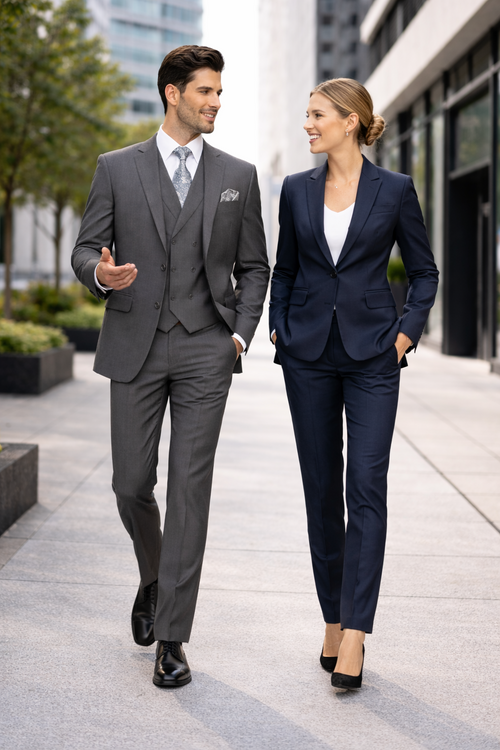 Modern Fit Wool Feel Two Button Jacket with Suit Charcoal