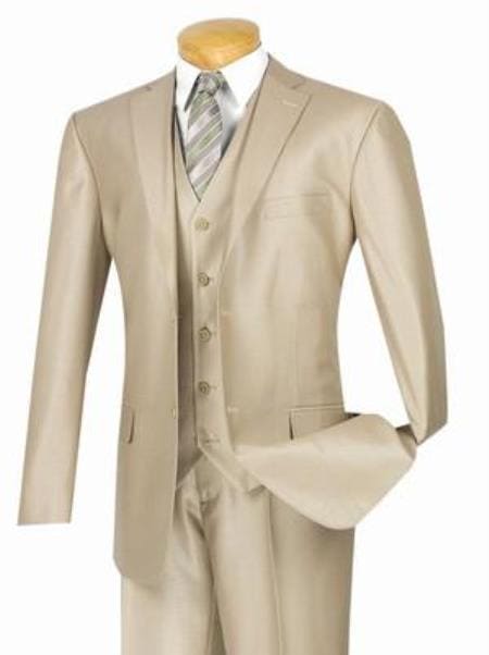 Modern Gloss Shiny Metallic Suit - 36 Short