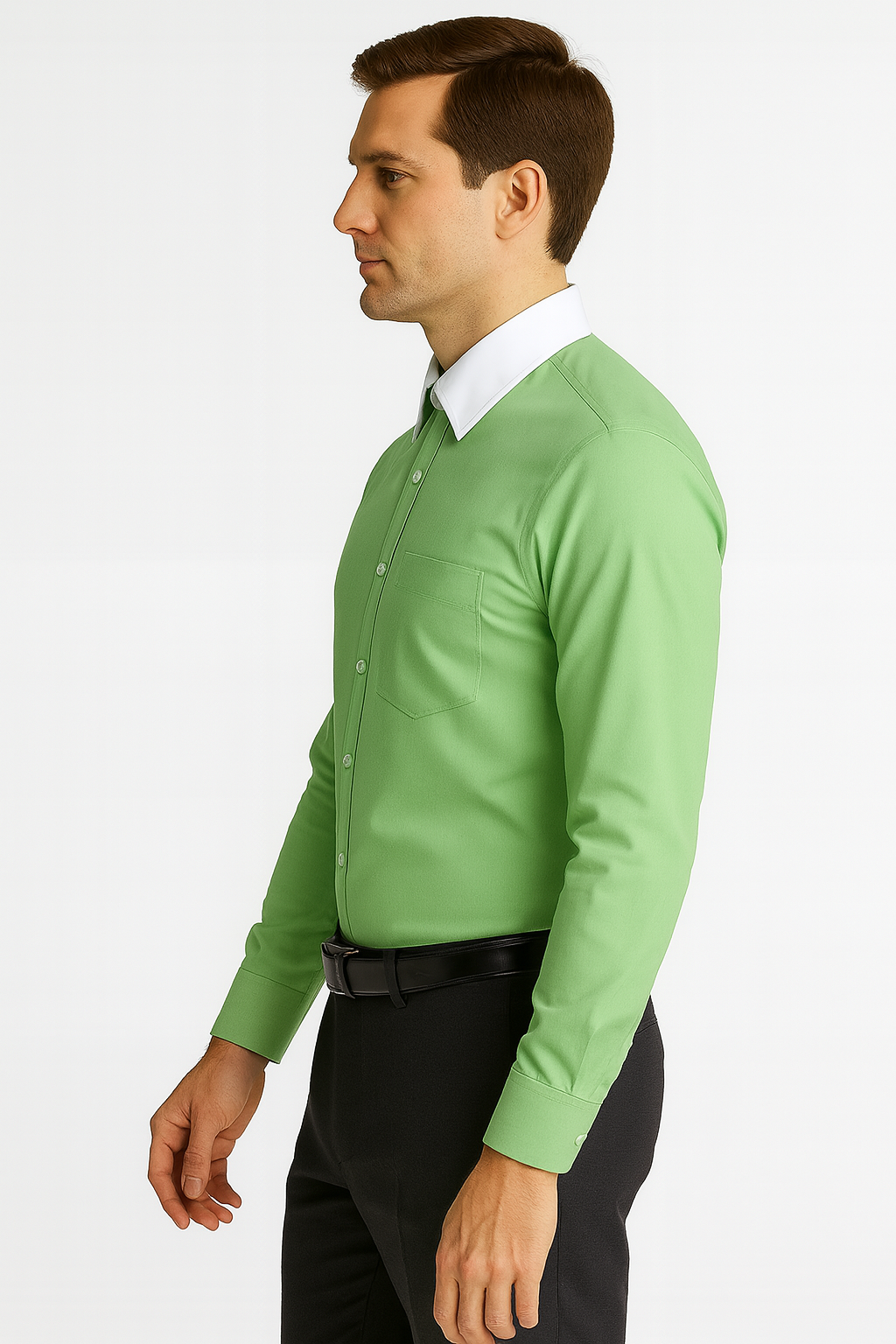 Classic Stylish Fashionable -White Collar Two Toned Contrast white collars Multi-color Men's Dress Shirt
