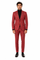 Modern Red Plaid Blazer Tartan Windowpane Pattern Christmas Party Color