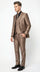 Mens Bronze Brown Mocco 3 Piece Suit Modern Formal Suit Set for Wedding, Prom and Business Events Light Brown Coffee Dark Tan