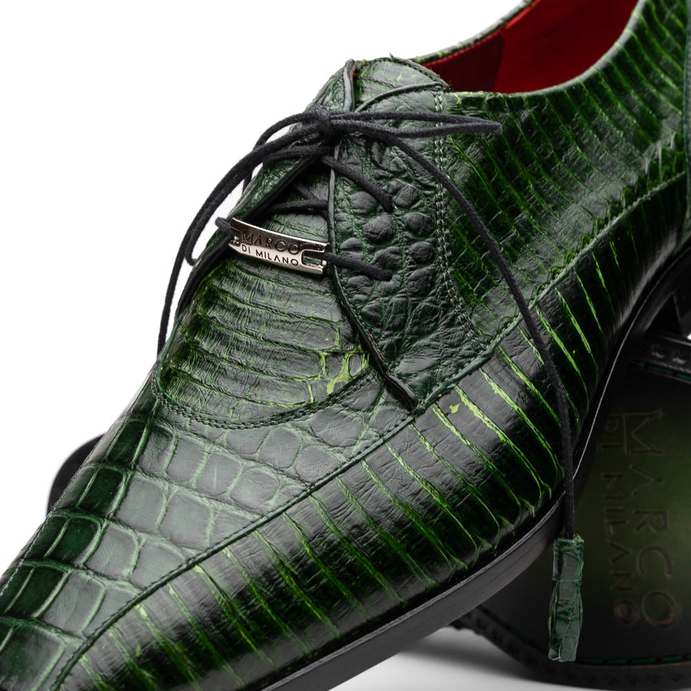Marco Di Milano Moncalieri Green Genuine Alligator and Cobra Skin Dress Shoe - 8