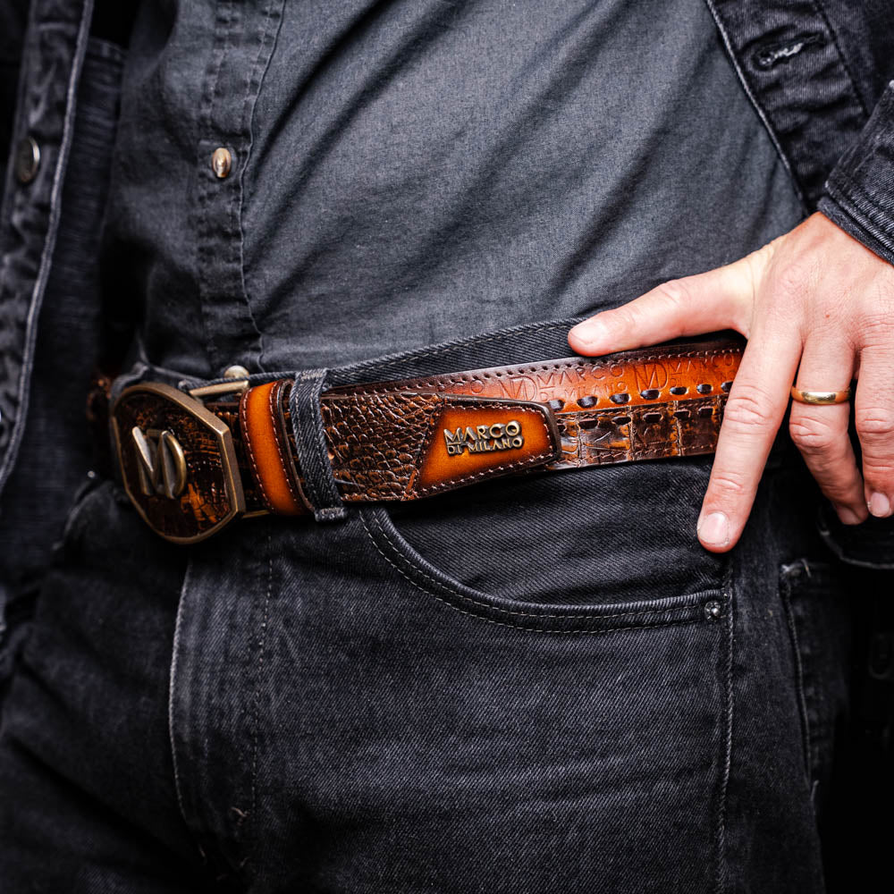 Marco Di Milano Montana Belt Aged Brown - 36