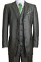 "Olive Green Men's Sharkskin Church Suit - 3 Button Vested Textured"