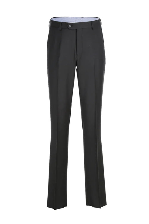 "Black Wool Suit - Classic Fit, Two-Button Designer Menswear"