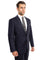 Navy Blue Men's Slim Fit Suit with One Button Peak Lapel