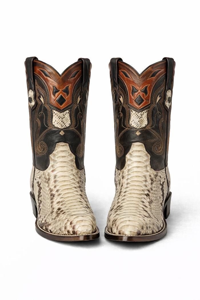 Men's Wild West Python Skin J Toe Boots 29957-New Designer Collection