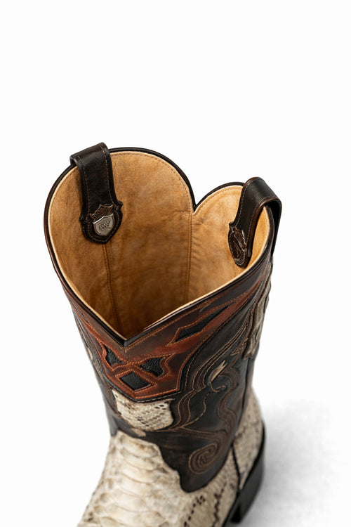 Men's Wild West Python Skin J Toe Boots 29957-New Designer Collection