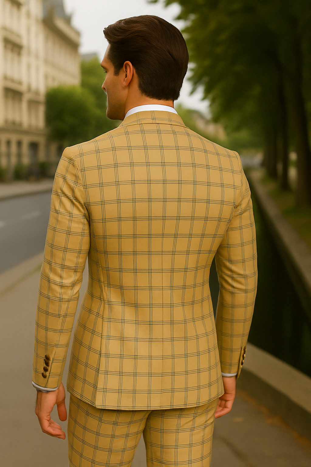 Wool Suit - Italian Made Business Suit by Statement Men's 3 Piece 100% Wool Fashion Suit - Modern Fit - 38R