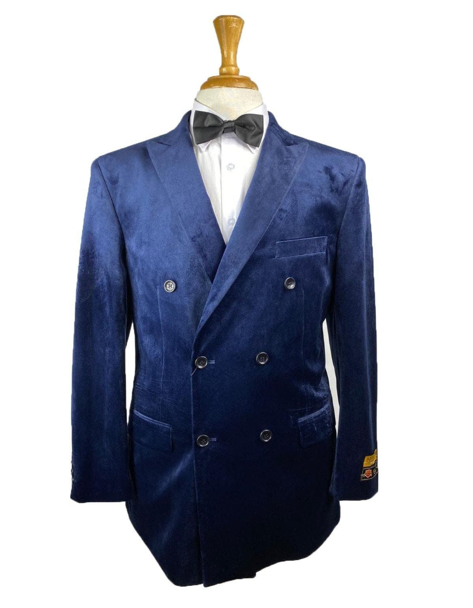 Navy Groomsmen Suits - Double Breasted Blazer Suit - Navy