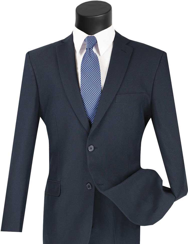 Navy Slim Fit Suit 2 Piece - 34 Short  - 28 Waist