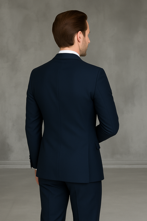 Modern Fit - Wool Suit - Italian Made Business Suit by Statement Men's 2 Piece 100% Wool Modern Fit Suit - Subtle Texture