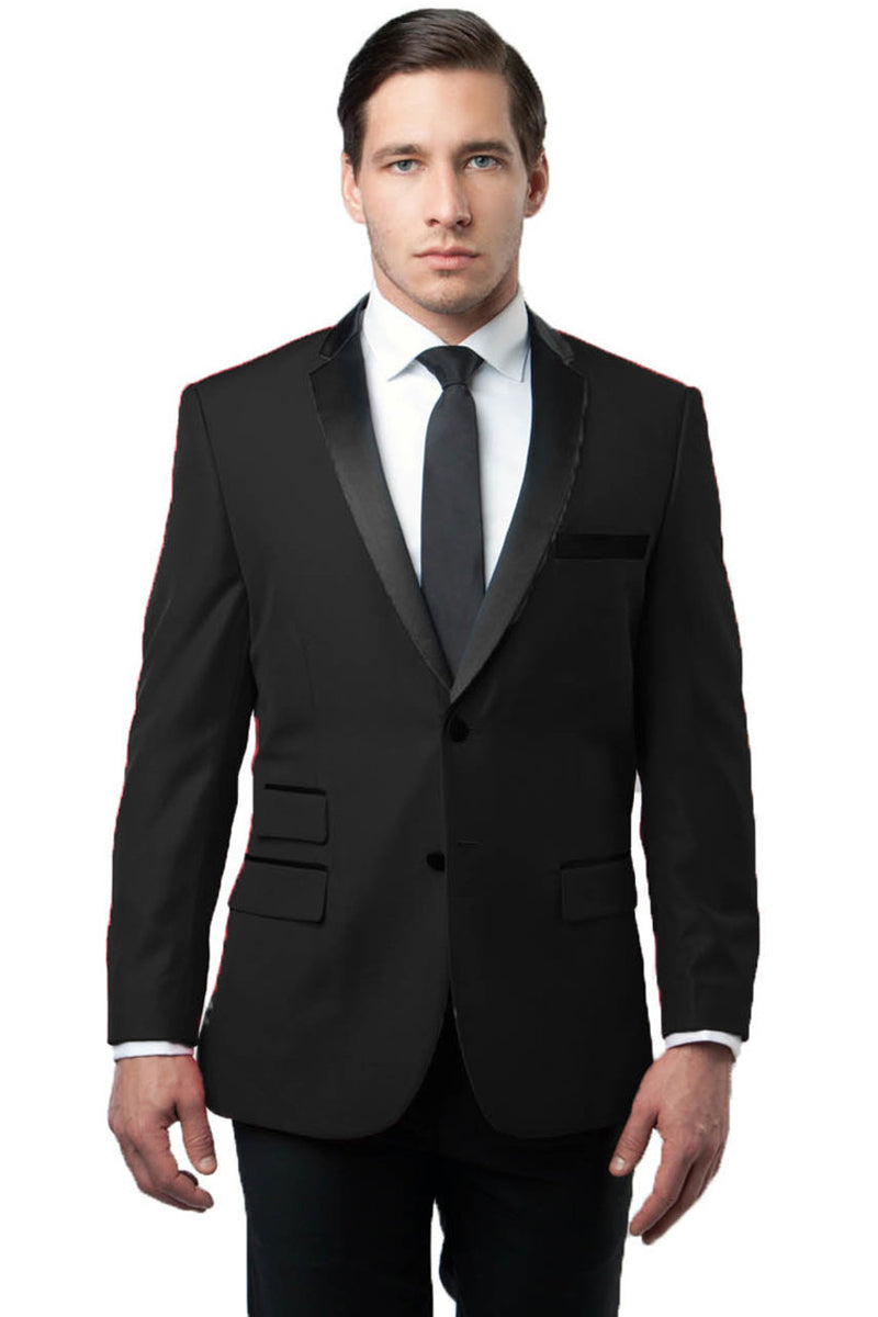 Black Slim Fit Men's Tuxedo Jacket - Two Button Notch Lapel