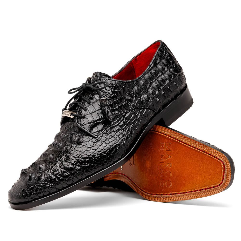 Marco Di Milano Nilo Black Nile Crocodile Derby Shoe - 8