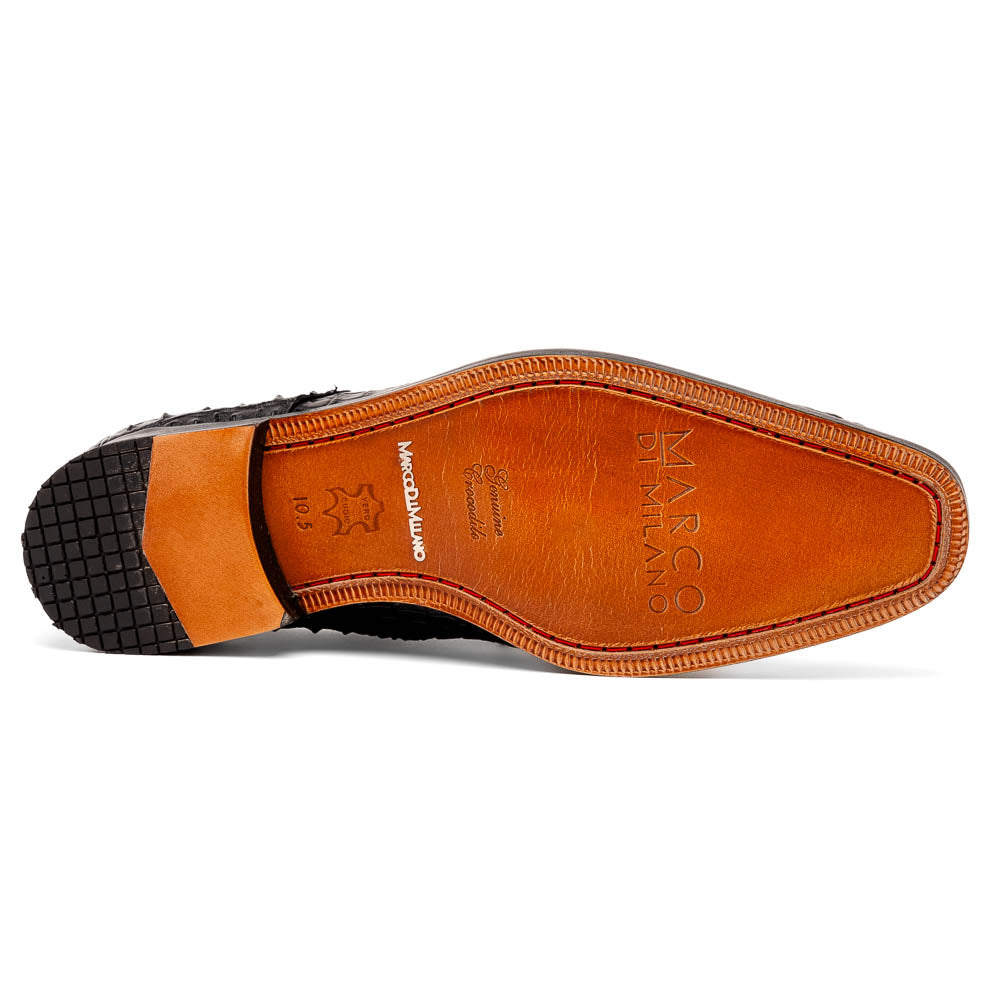 Marco Di Milano Nilo Black Nile Crocodile Derby Shoe - 8