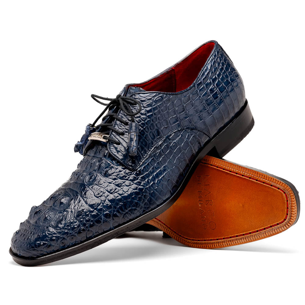Marco Di Milano Nilo Navy Nile Crocodile Derby Shoe - 9.5
