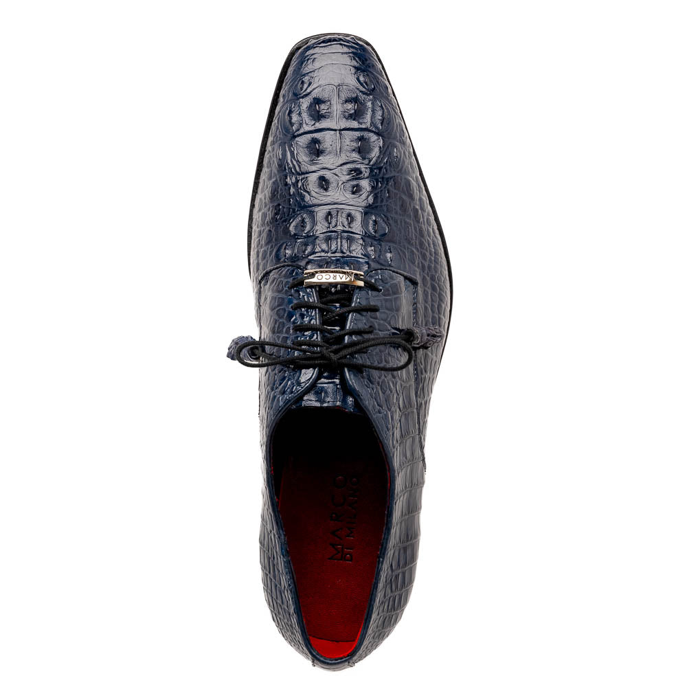 Marco Di Milano Nilo Navy Nile Crocodile Derby Shoe - 9.5